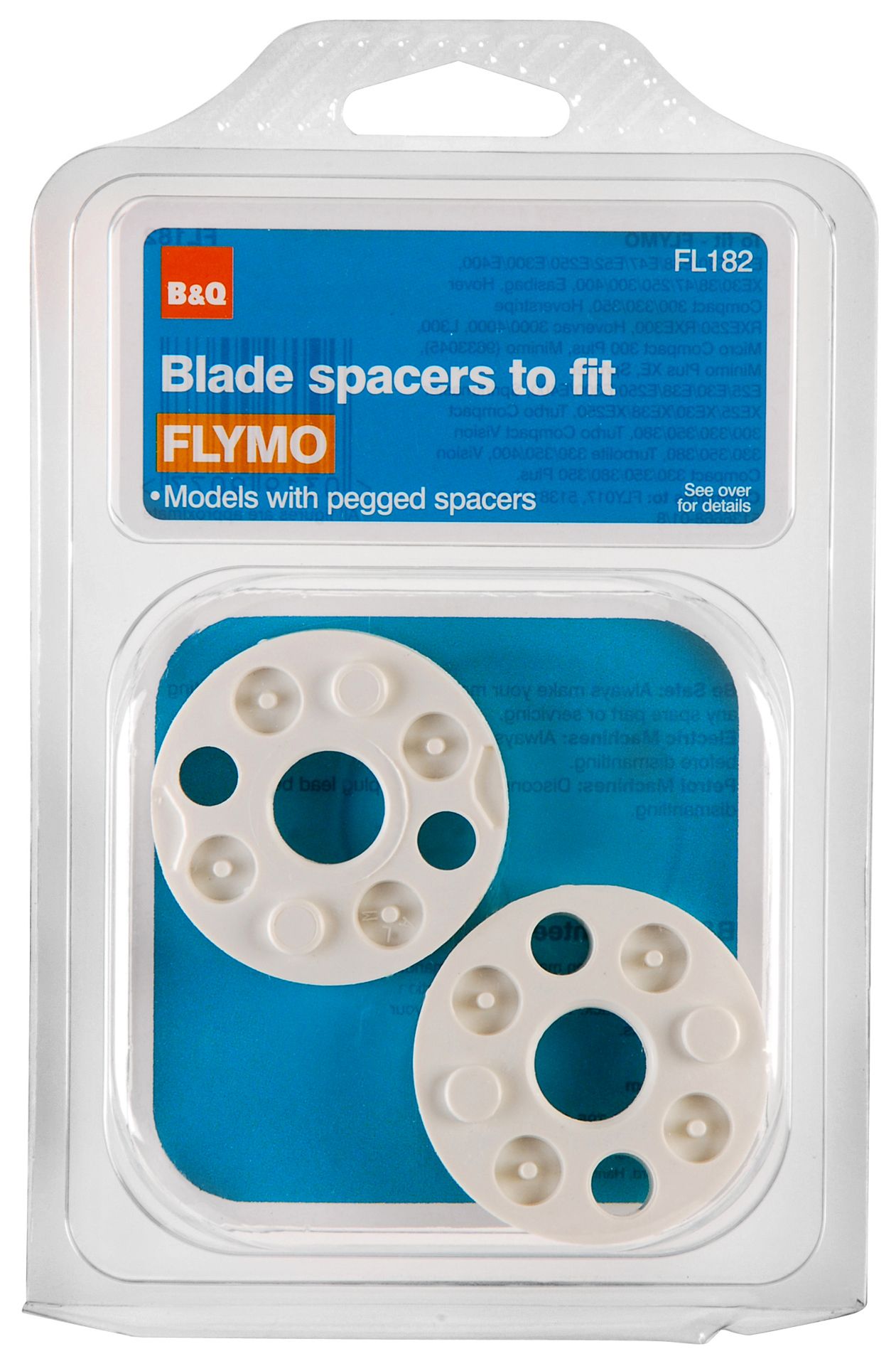 White Lawnmower blade spacers, Pack of 2