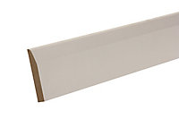 White MDF Chamfered Skirting board (L)2.4m (W)94mm (T)14.5mm, Pack of 4