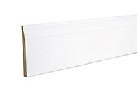 White MDF Ovolo Skirting board (L)2.4m (W)144mm (T)14.5mm, Pack of 2