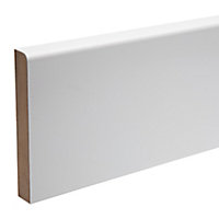 White MDF Rounded Skirting board (L)2.4m (W)119mm (T)18mm, Pack of 2