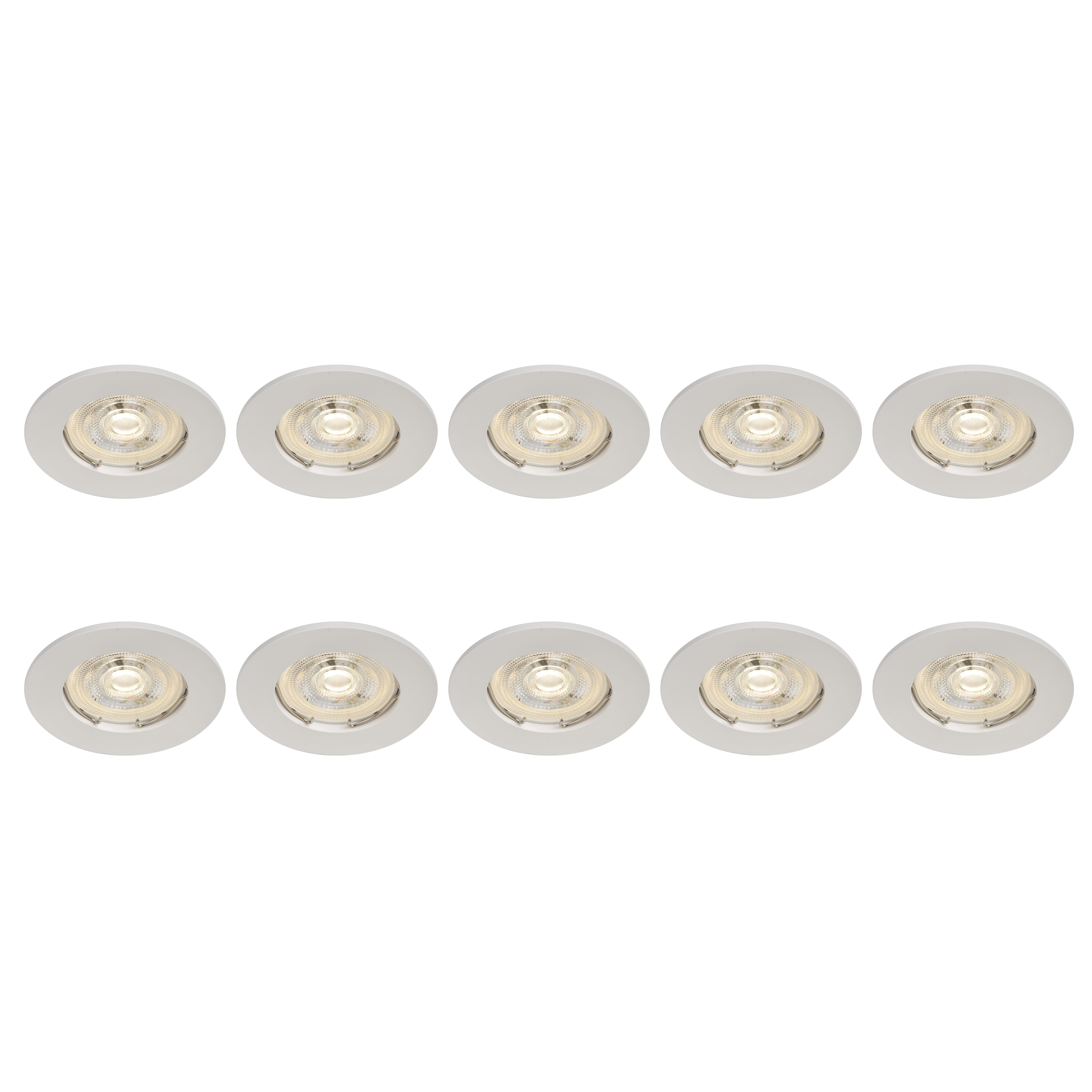White Non-adjustable LED Neutral white Downlight 3.1W IP20, Pack of 10