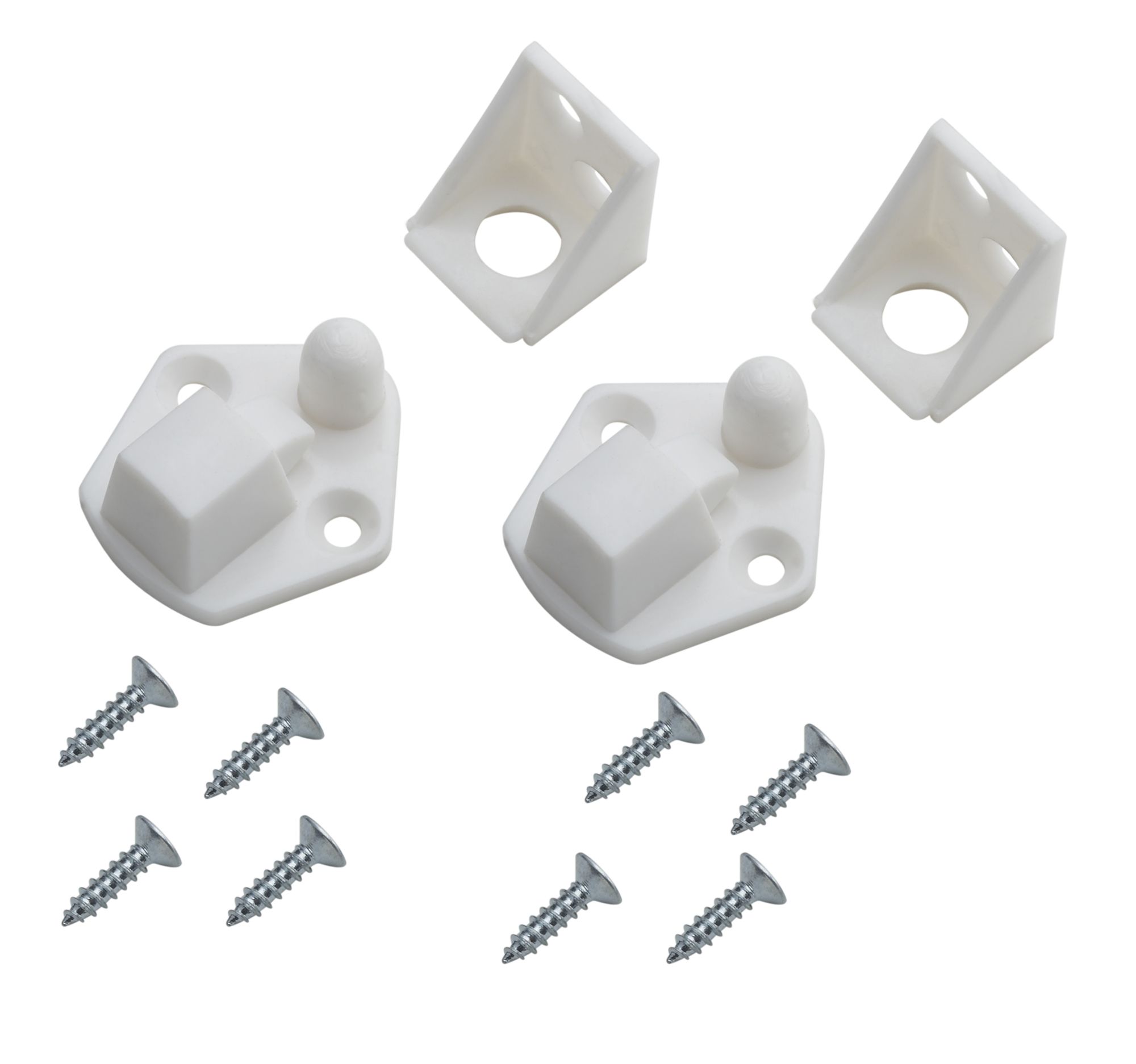 White Nylon Cabinet catch, Pack of 2