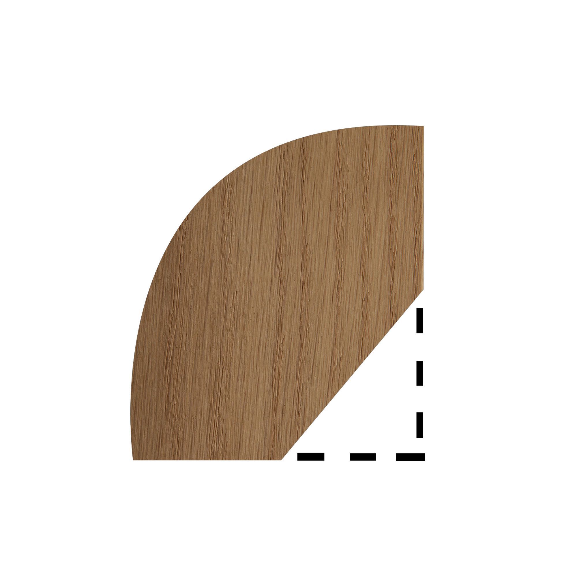White Oak Ovolo Moulding (L)2.4m (W)18mm (T)18mm