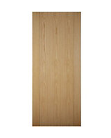 White oak veneer External Front door & frame with letter plate, (H)2125mm (W)907mm