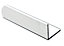 White Painted Aluminium Equal L-shaped Angle profile, (L)1m (W)20mm