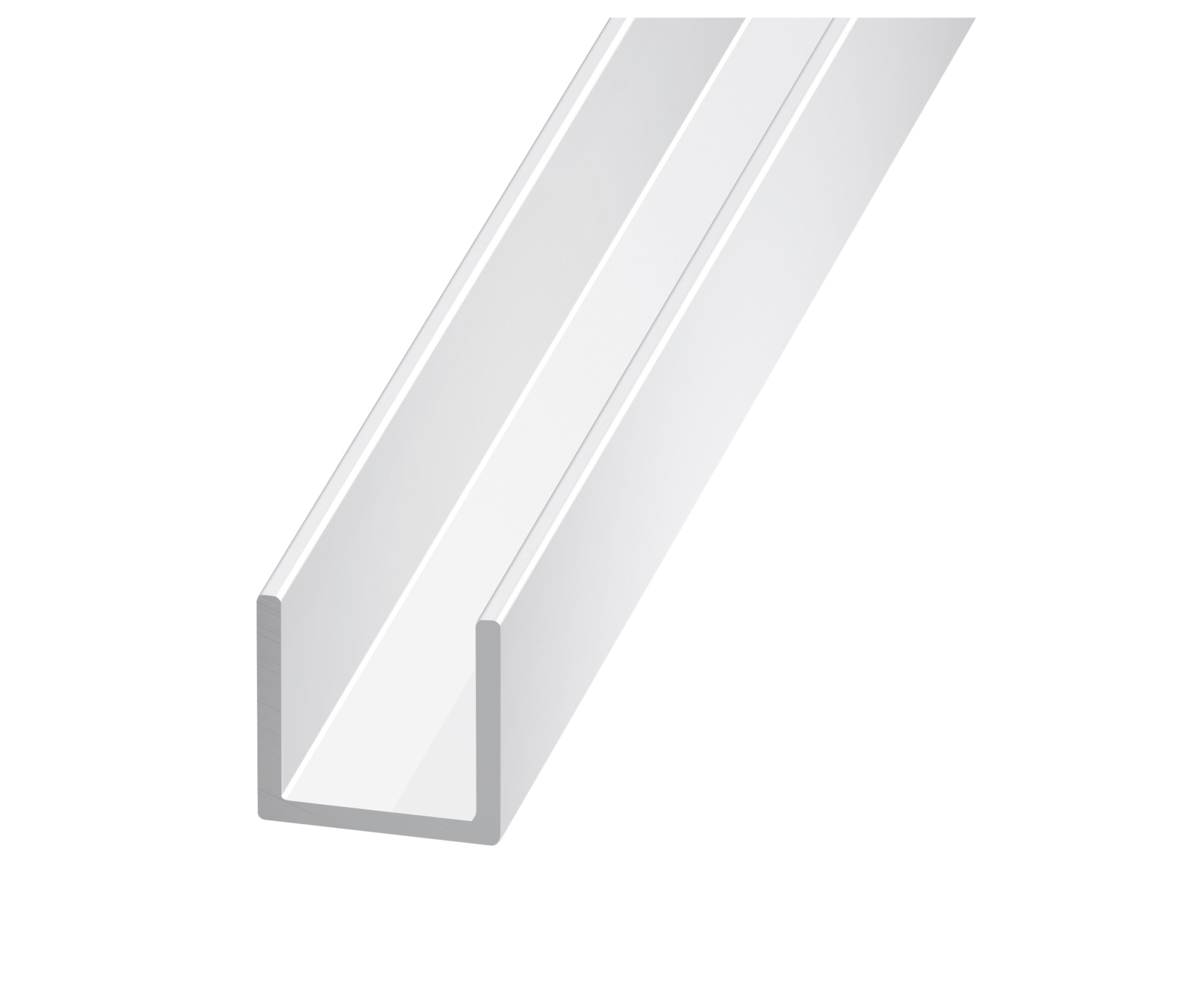 White Painted Aluminium Equal U-shaped Channel, (L)2m (W)11.5mm