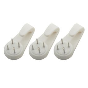 White Picture hook (W)40.5mm, Pack of 3