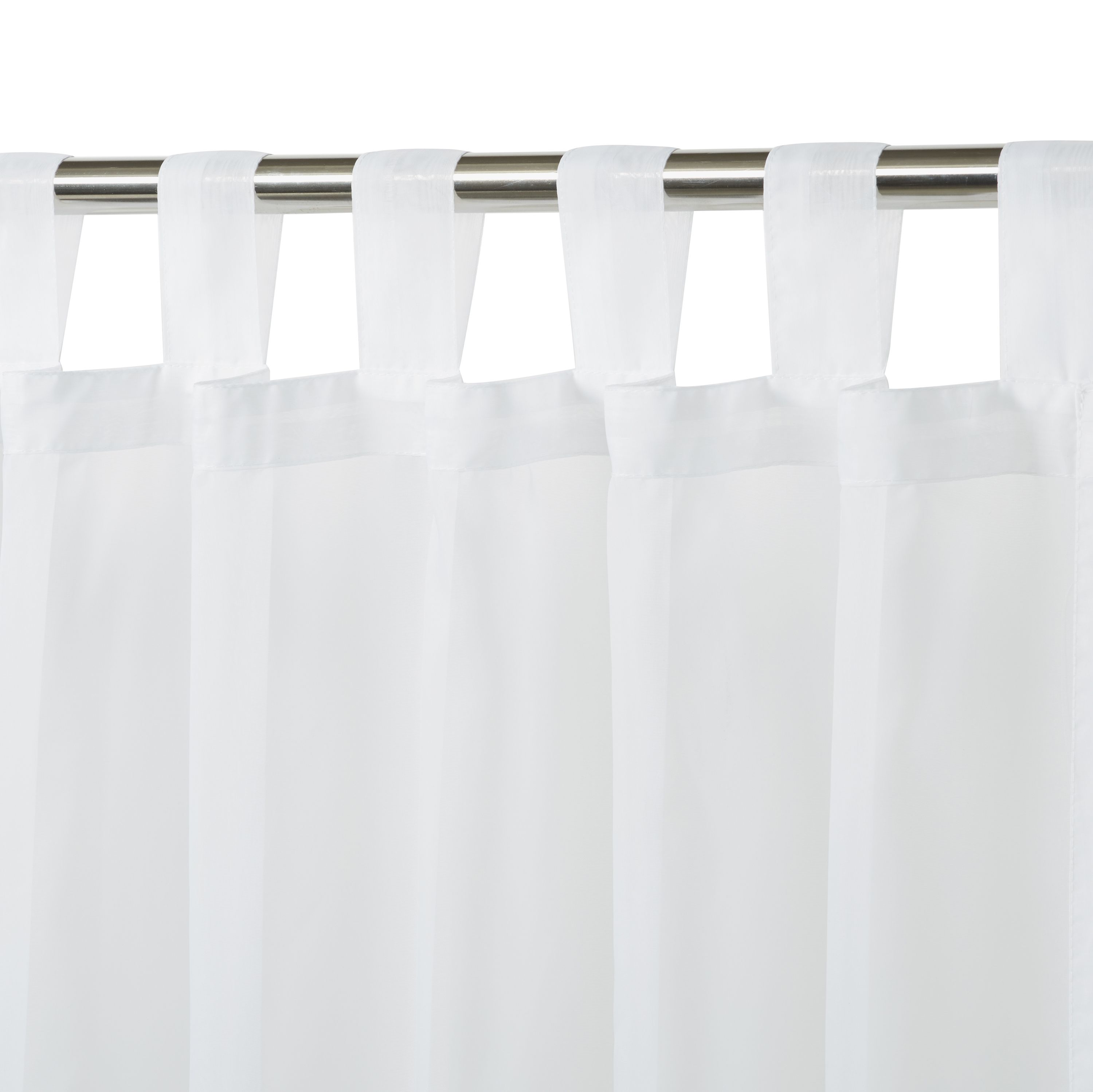 White Plain Daylight Tab top Voile curtain (W)140cm (L)260cm, Single