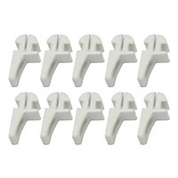 White Plastic Curtain hook (L)19.1mm, Pack of 10