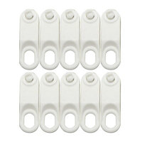 White Plastic Curtain track glide hook (L)11.5mm, Pack of 10