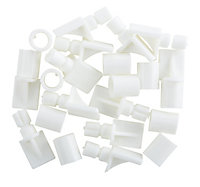 White Plastic Shelf support (L)26mm, Pack of 12