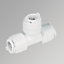 White Push-fit Equal Pipe tee (Dia)10mm x 10mm x 10mm, Pack of 5