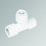 White Push-fit Equal Pipe tee (Dia)22mm x 22mm x 22mm, Pack of 5