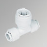 White Push-fit Reducing Pipe tee (Dia)15mm x 15mm x 22mm