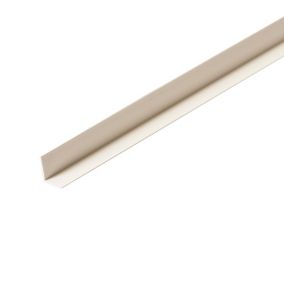 White PVC Angle profile, (L)2.4m (W)20mm