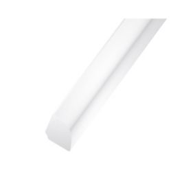 White PVC Angle profile, (L)2.5m (W)12mm