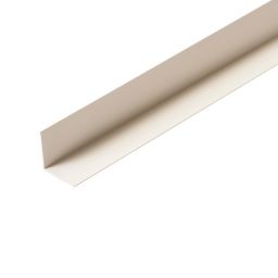 White PVC Angled edge Moulding (L)2.4m (W)30mm (T)30mm