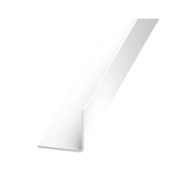 White PVC Equal L-shaped Angle profile, (L)2.5m (W)20mm