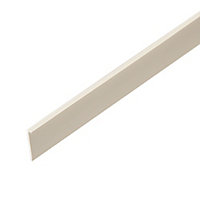 White PVC L-shaped Angle profile, (L)2.4m (W)16mm