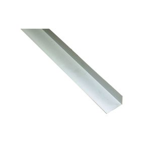 White PVC Unequal L-shaped Angle profile, (L)1m (W)10mm