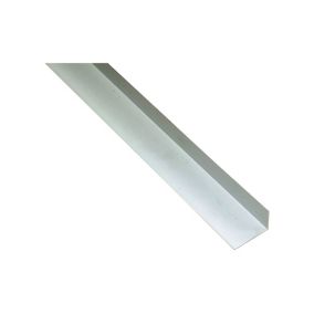 White PVC Unequal L-shaped Angle profile, (L)1m (W)15mm