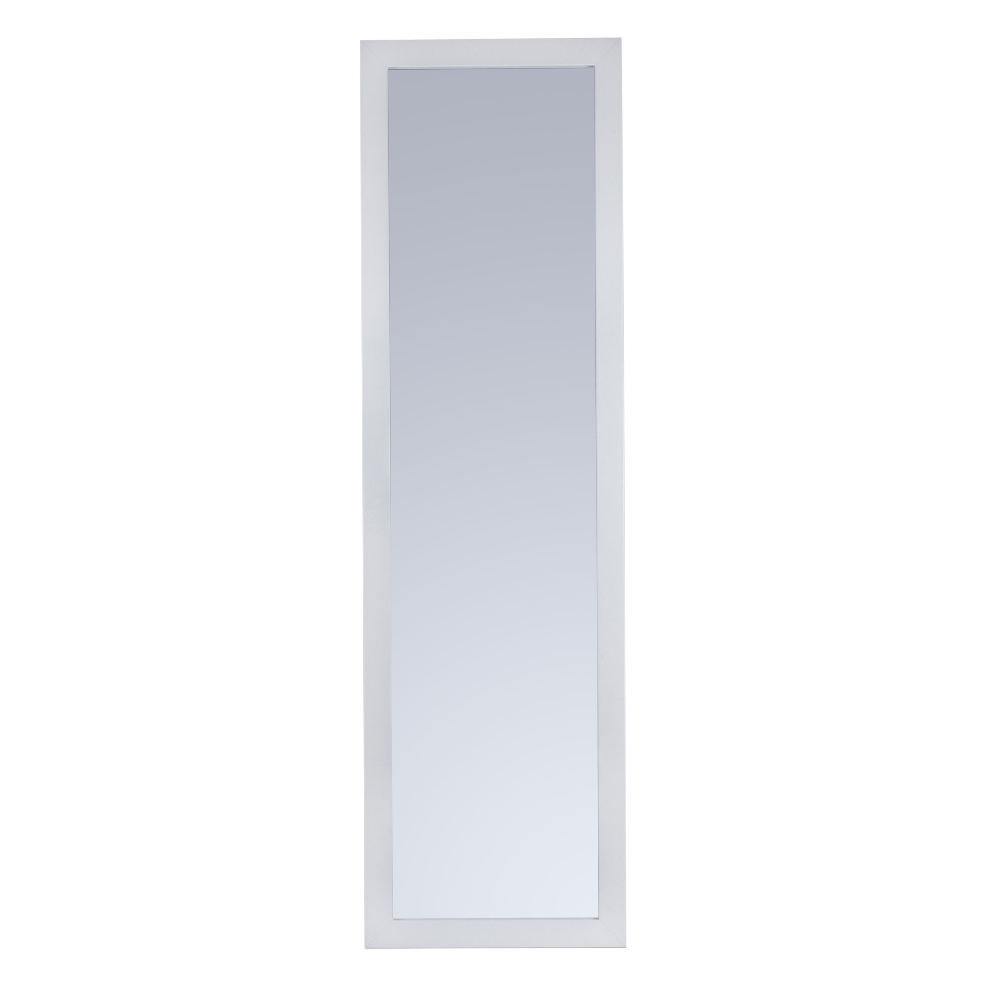White Rectangular Overdoor mirror Framed Mirror (H)135cm (W)38.5cm