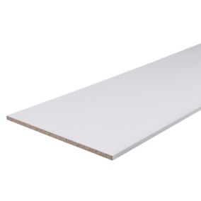 White Semi edged Chipboard Furniture board, (L)2m (W)300mm (T)16mm