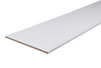White Semi edged Melamine-faced chipboard (MFC) Furniture board, (L)2.5m (W)300mm (T)18mm