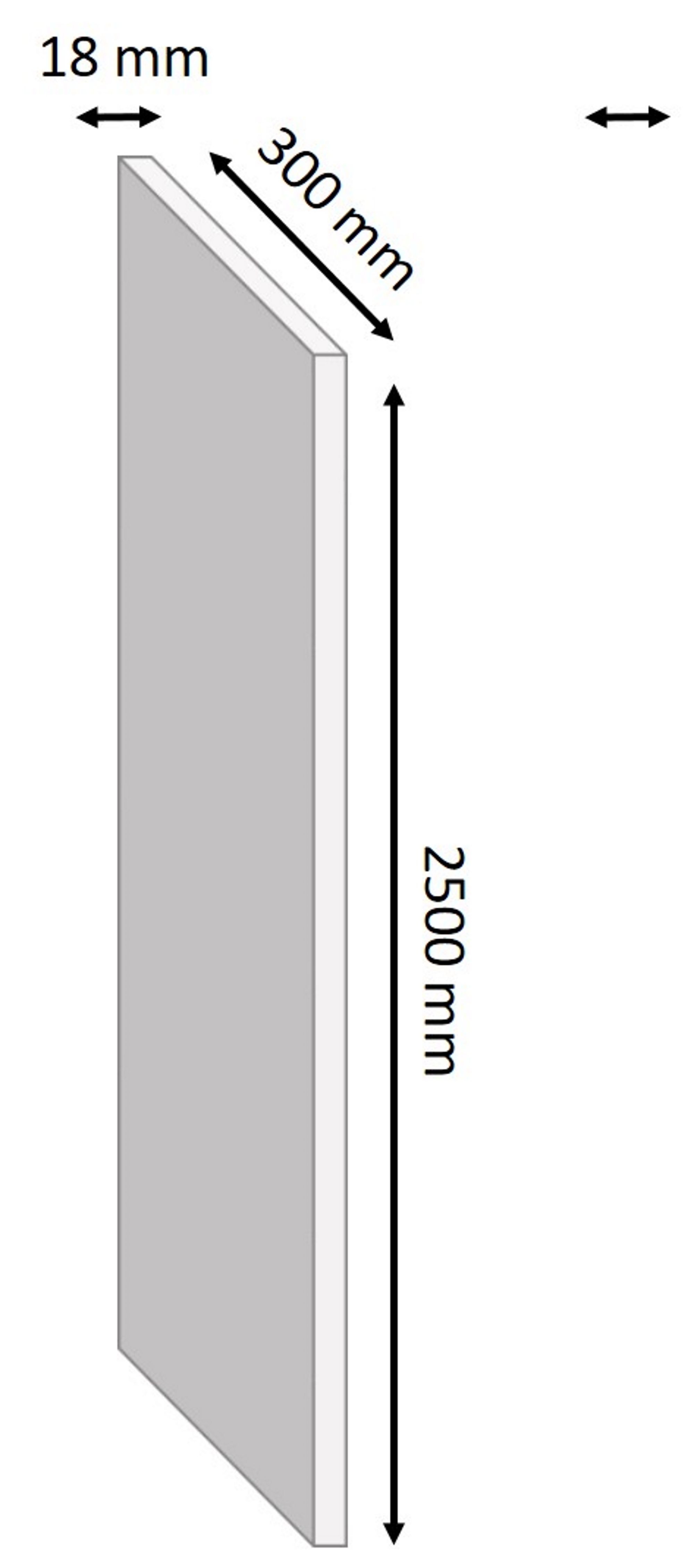 White Semi edged Melamine-faced chipboard (MFC) Furniture board, (L)2.5m (W)300mm (T)18mm