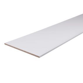White Semi edged Melamine-faced chipboard (MFC) Furniture board, (L)2.5m (W)400mm (T)16mm