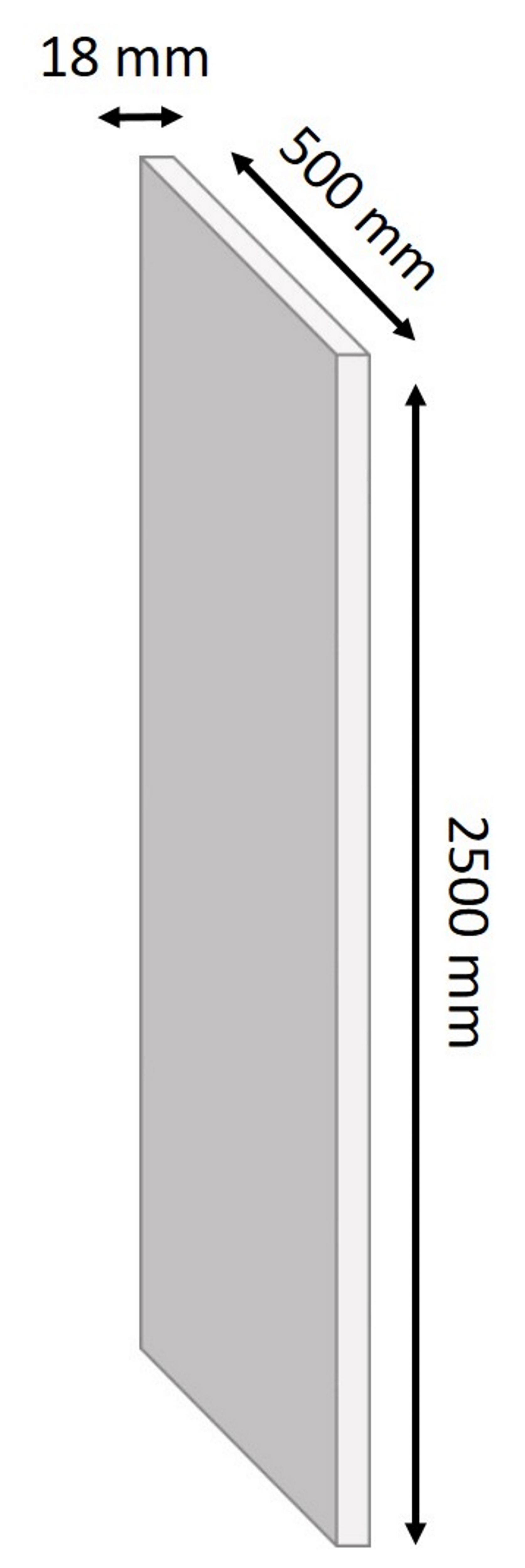 White Semi edged Melamine-faced chipboard (MFC) Furniture board, (L)2.5m (W)500mm (T)18mm