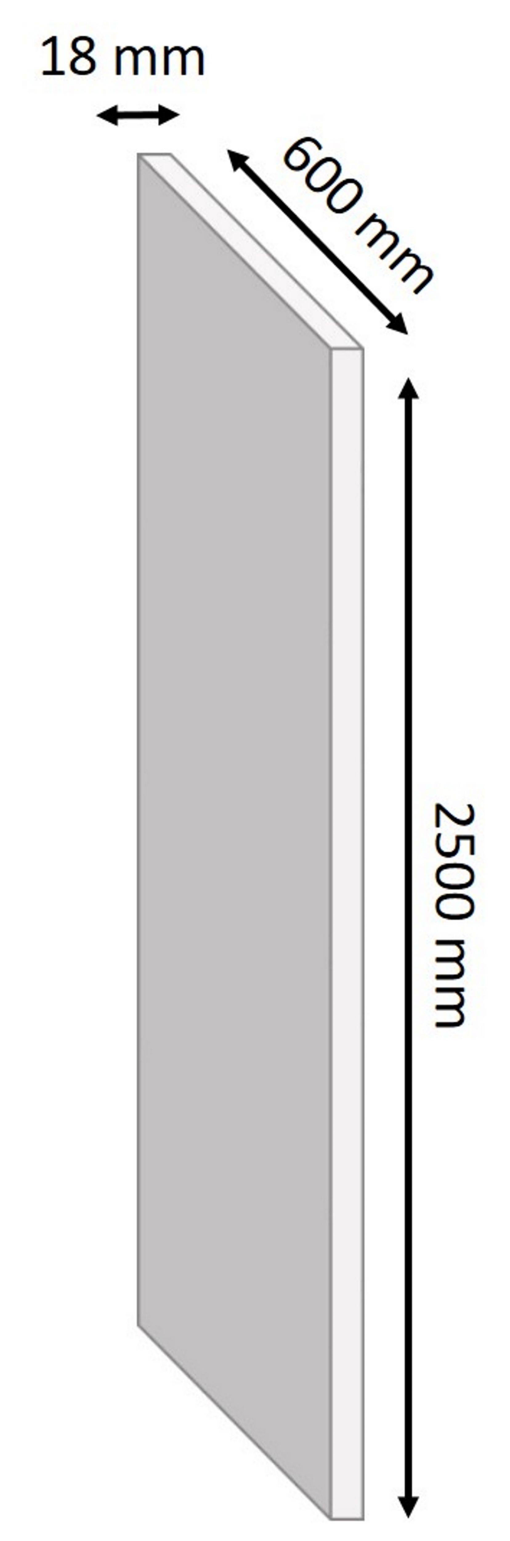 White Semi edged Melamine-faced chipboard (MFC) Furniture board, (L)2.5m (W)600mm (T)18mm