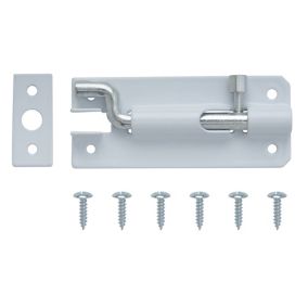 White Steel Barrel Door bolt N240 (L)76mm (W)38mm