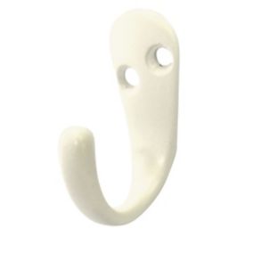 White Zinc alloy J-shaped Single Hook (H)18mm (W)37mm