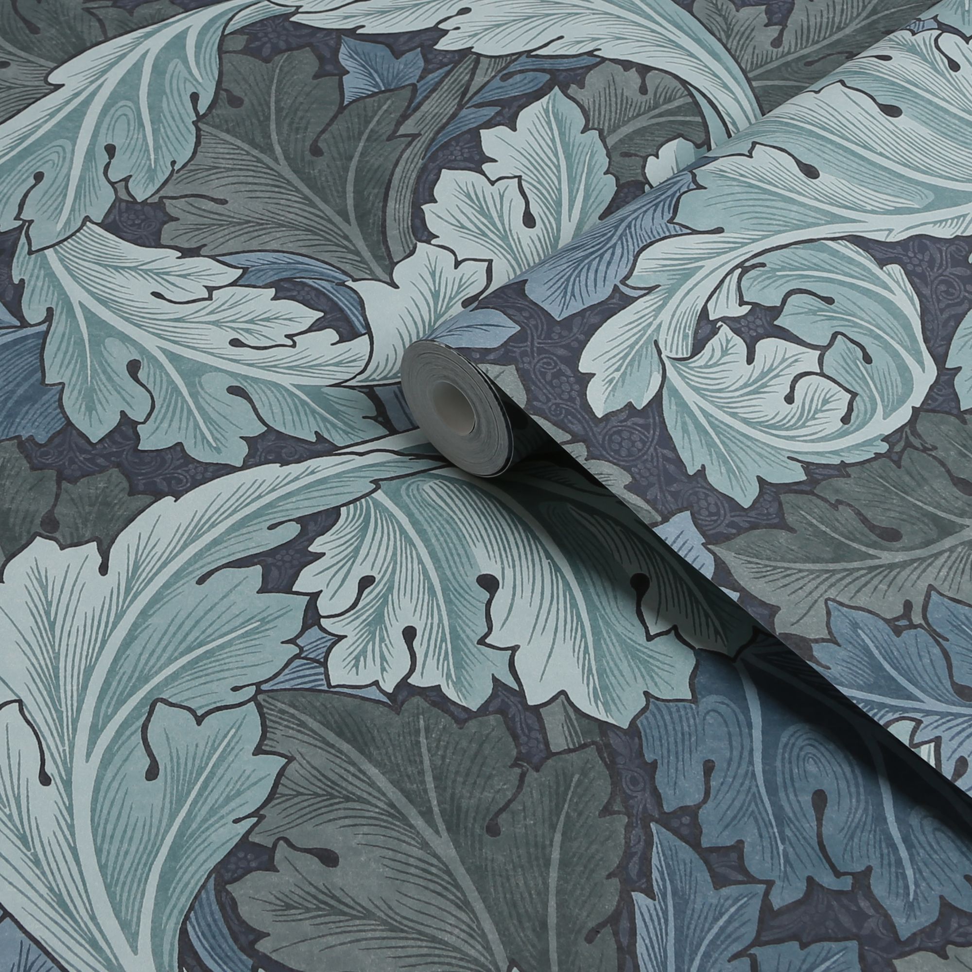 William Morris Gallery Collection Blue Acanthus Smooth Wallpaper