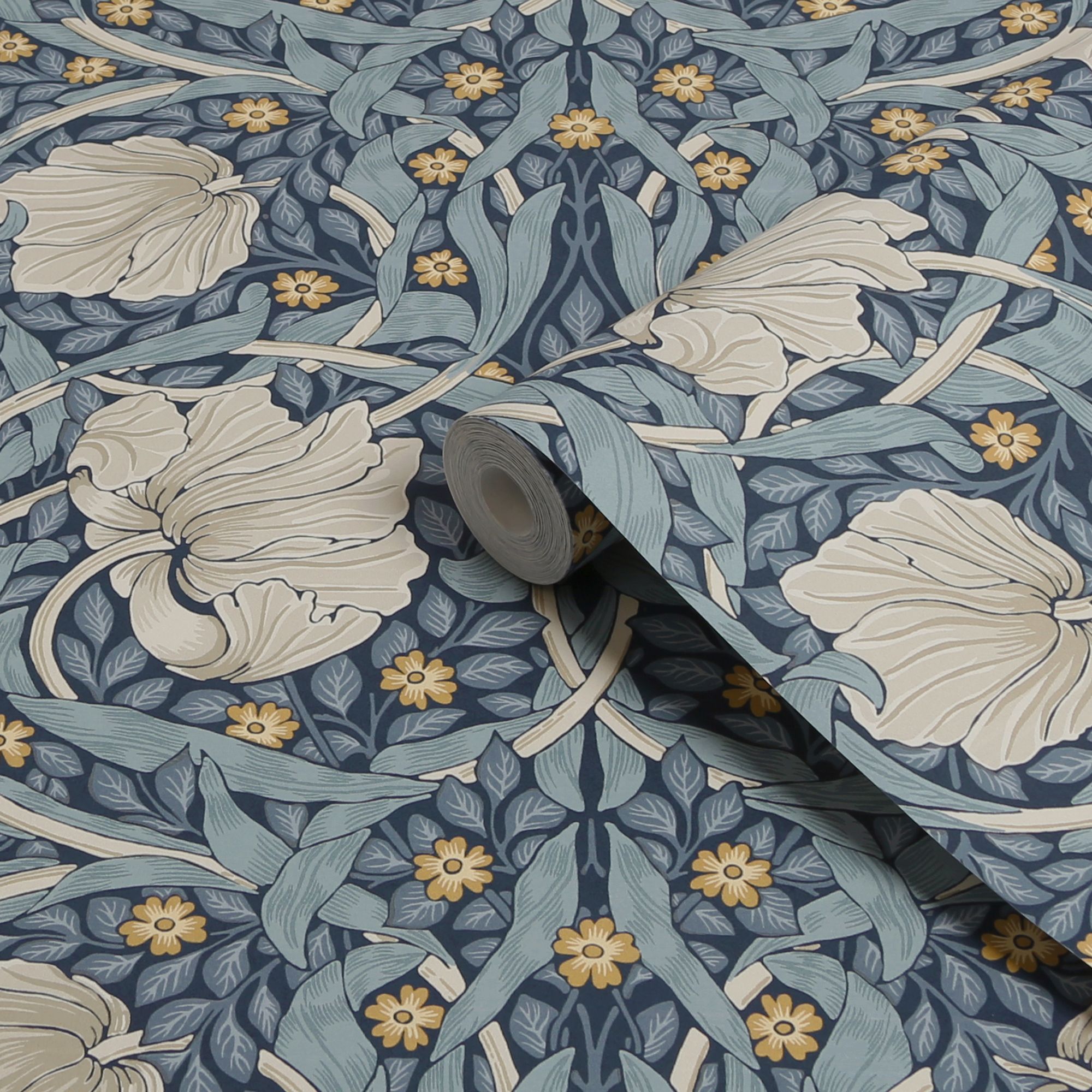 William Morris Gallery Collection Blue Pimpernel Smooth Wallpaper