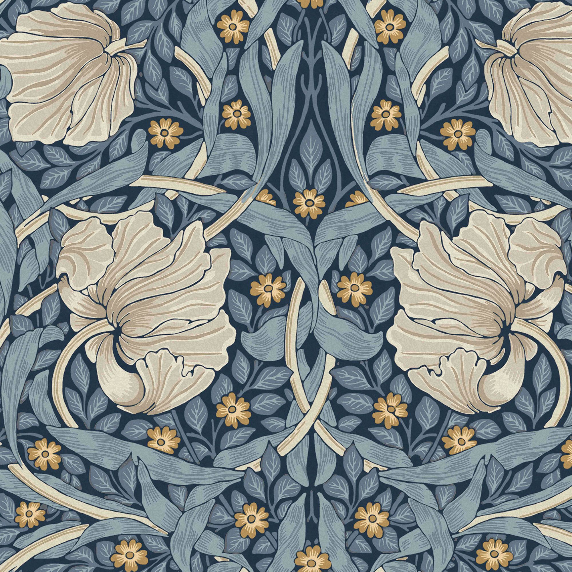 William Morris Gallery Collection Blue Pimpernel Smooth Wallpaper