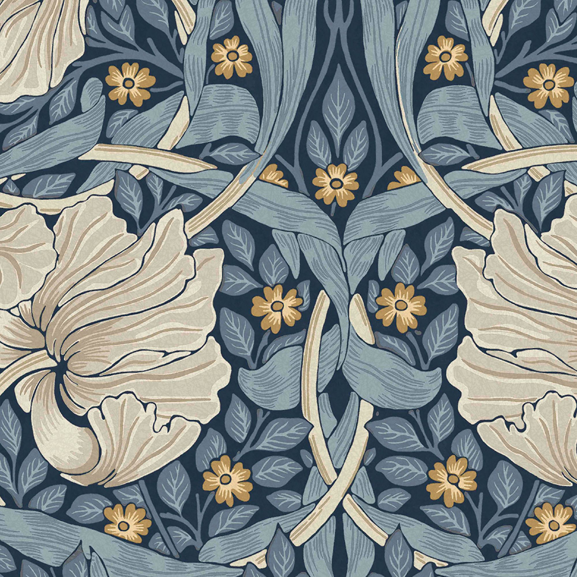 William Morris Gallery Collection Blue Pimpernel Smooth Wallpaper