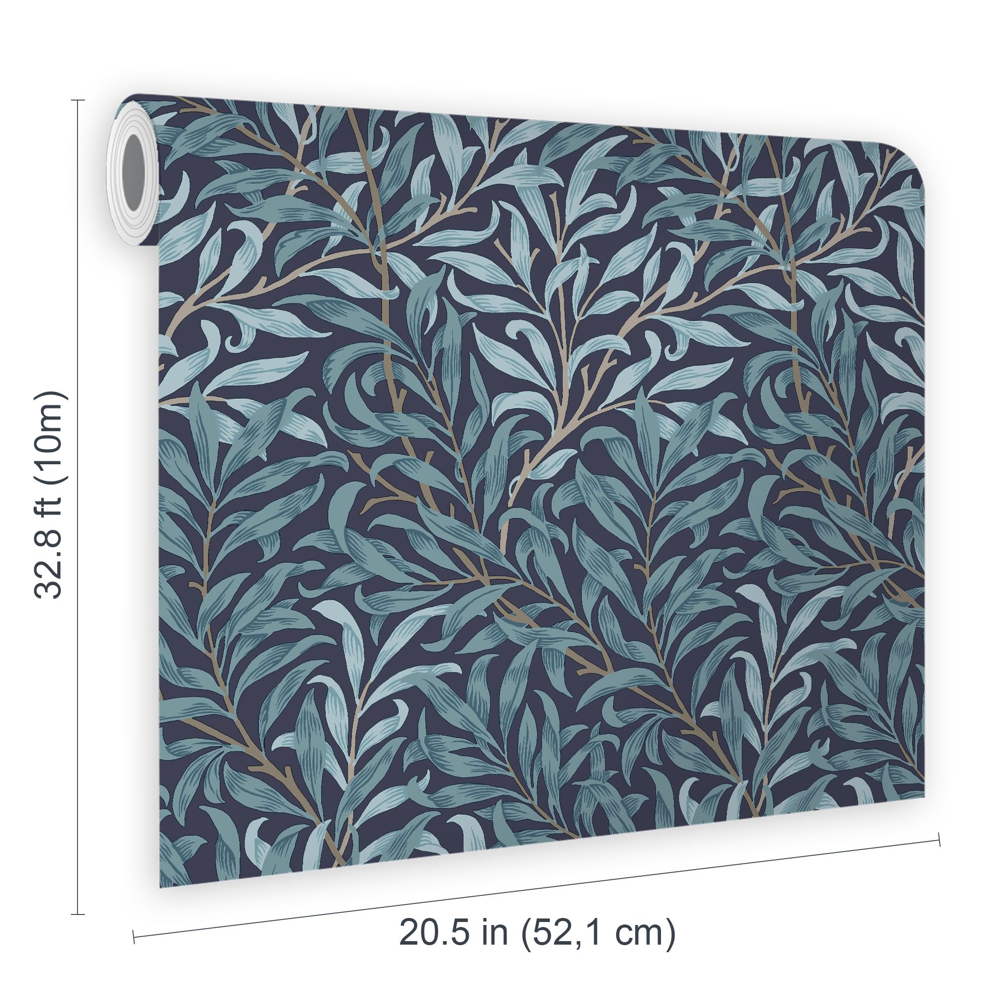 William Morris Gallery Collection Deep Blues Willow Bough Smooth Wallpaper