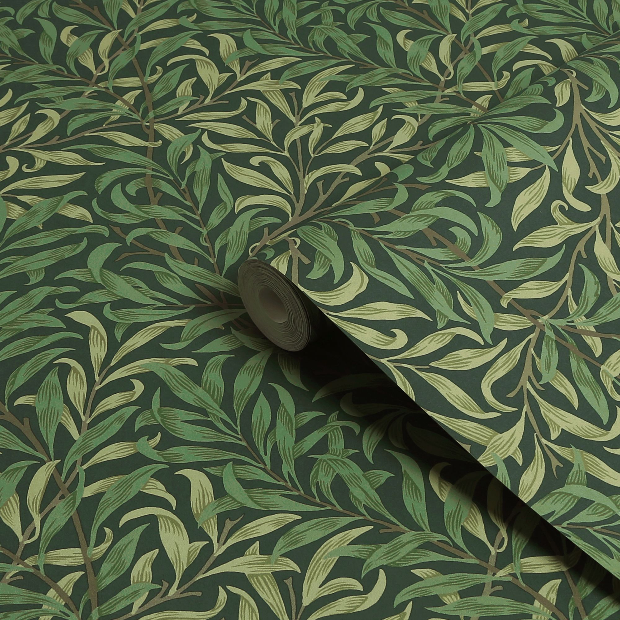 William Morris Gallery Collection Deep Green Willow Bough Smooth Wallpaper