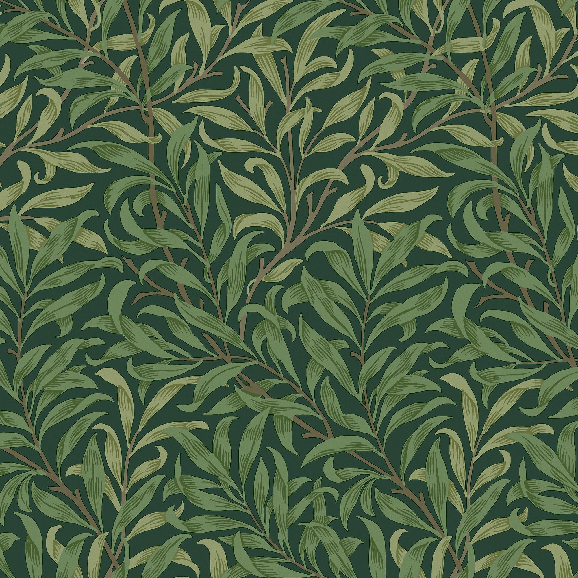 William Morris Gallery Collection Deep Green Willow Bough Smooth Wallpaper