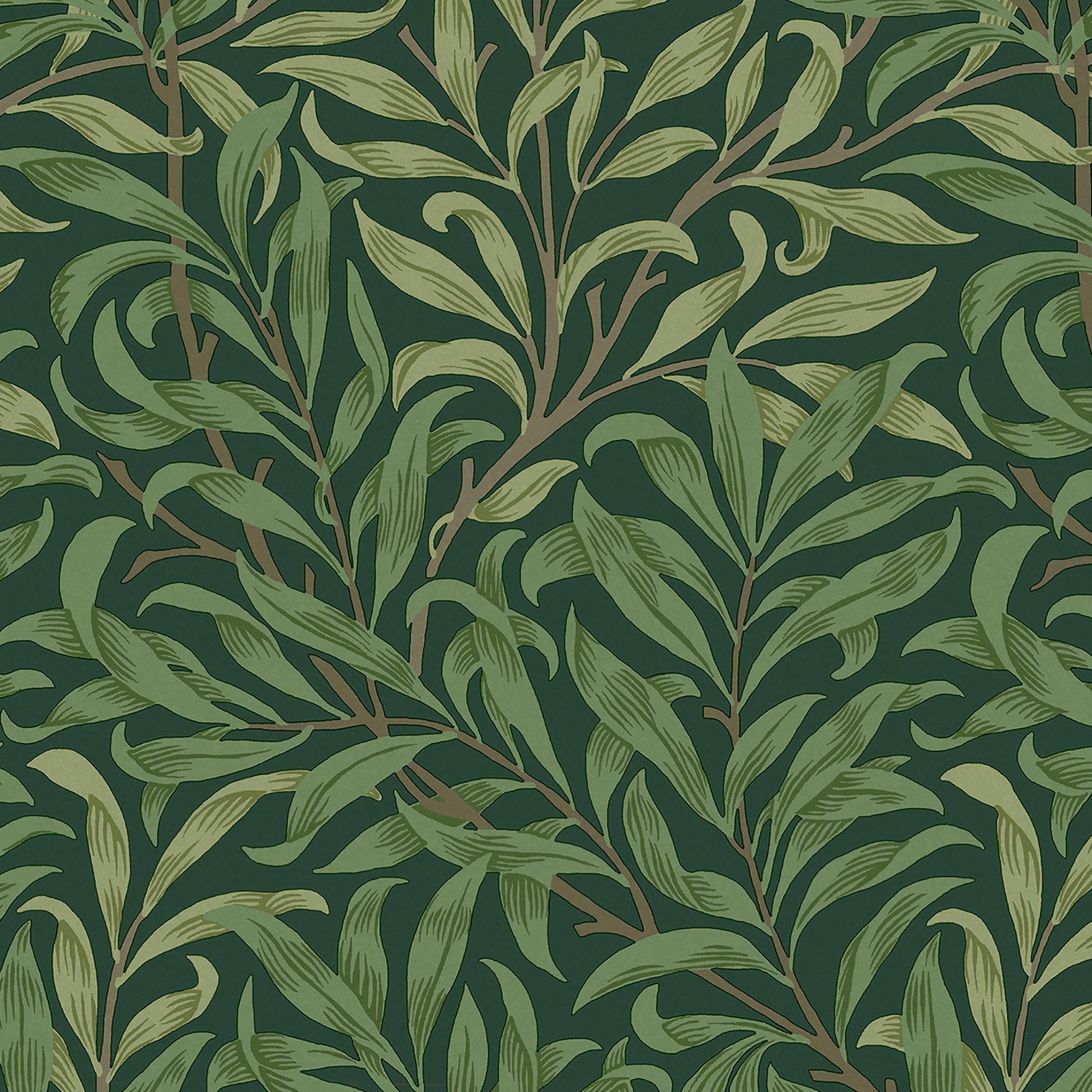 William Morris Gallery Collection Deep Green Willow Bough Smooth Wallpaper
