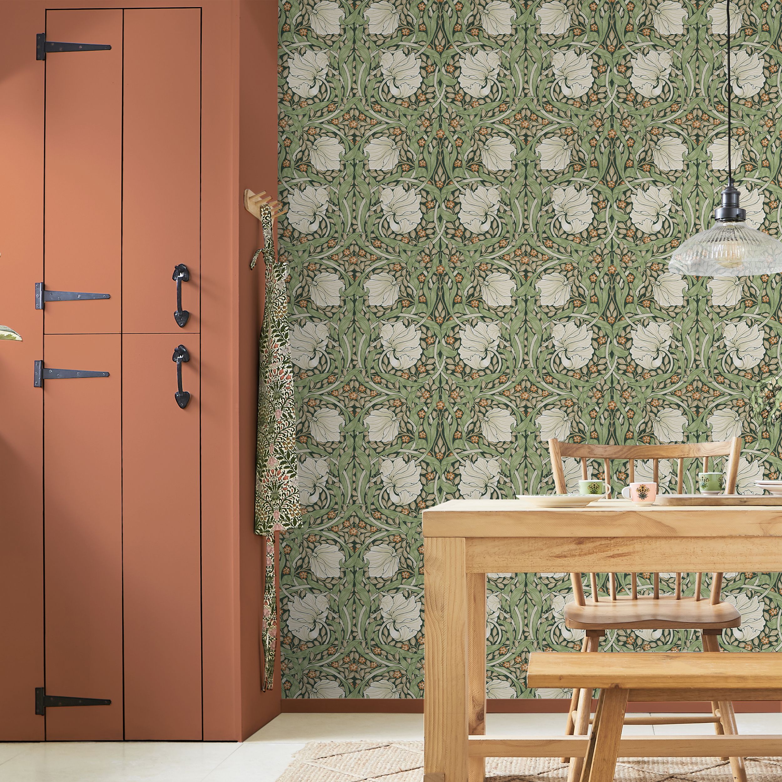 William Morris Gallery Collection Green Pimpernel Smooth Wallpaper