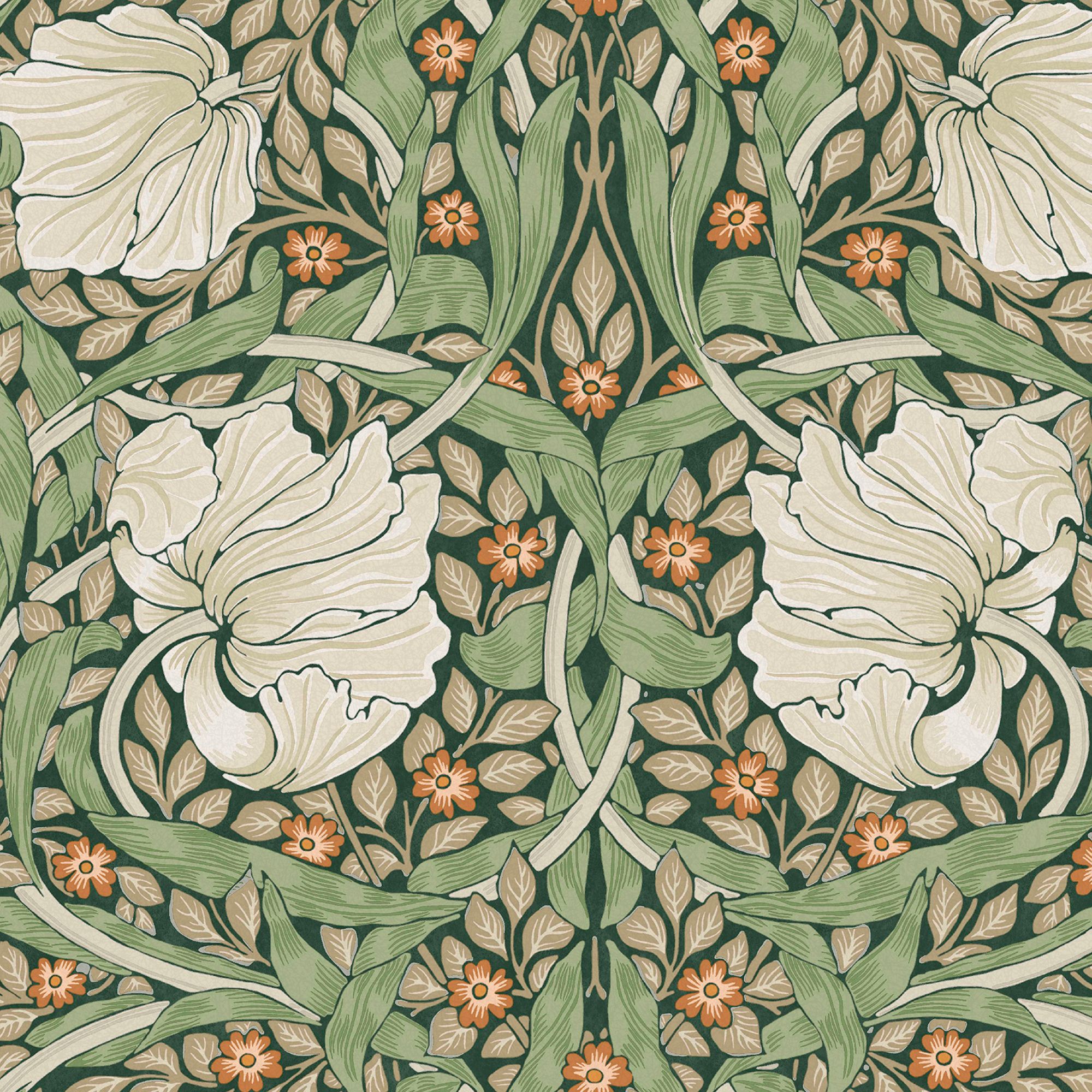 William Morris Gallery Collection Green Pimpernel Smooth Wallpaper