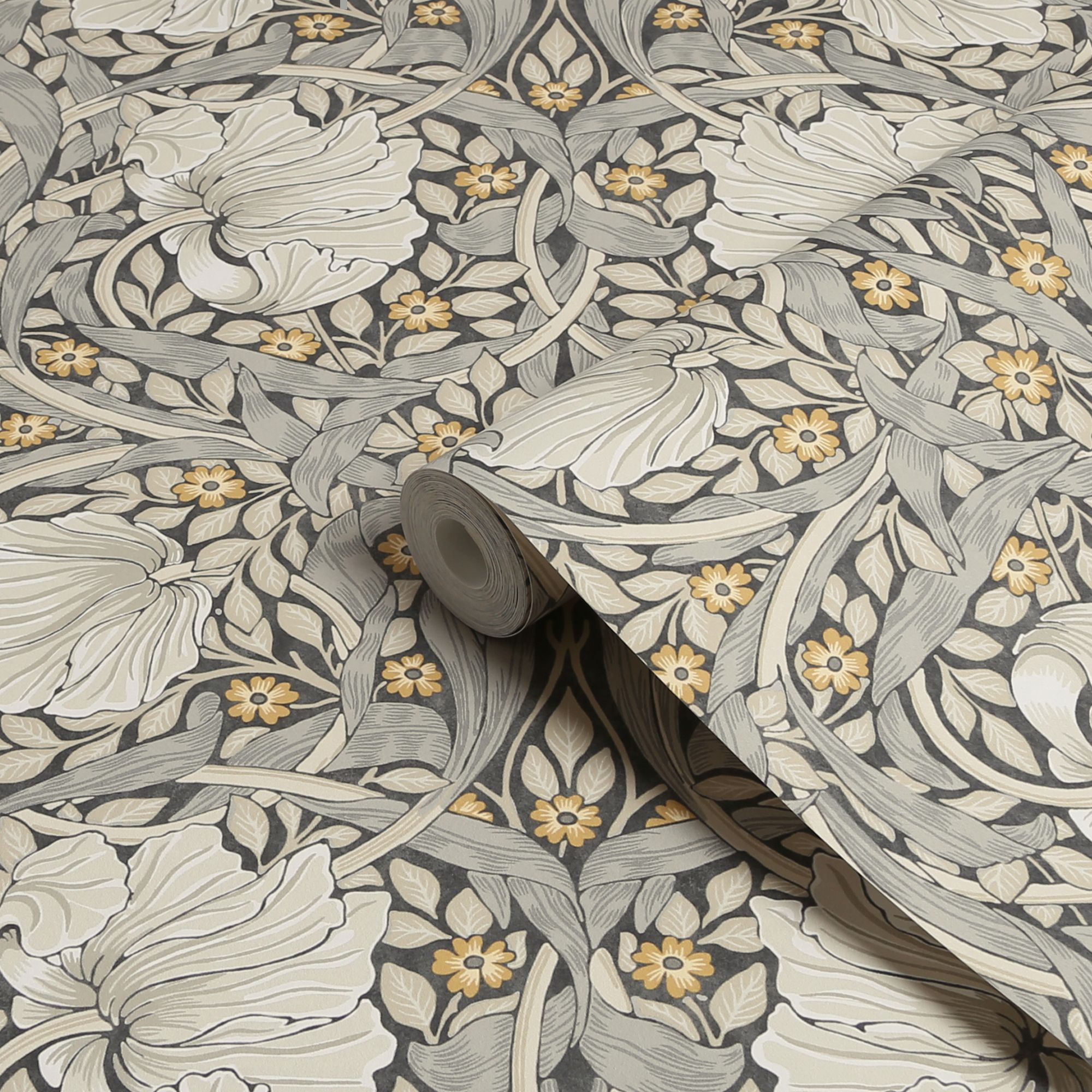 William Morris Gallery Collection Grey Pimpernel Smooth Wallpaper