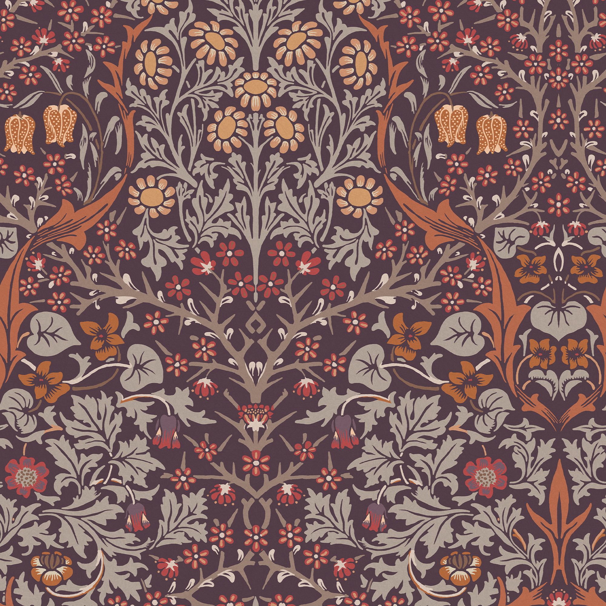 William Morris Gallery Collection Plum Blackthorn Smooth Wallpaper
