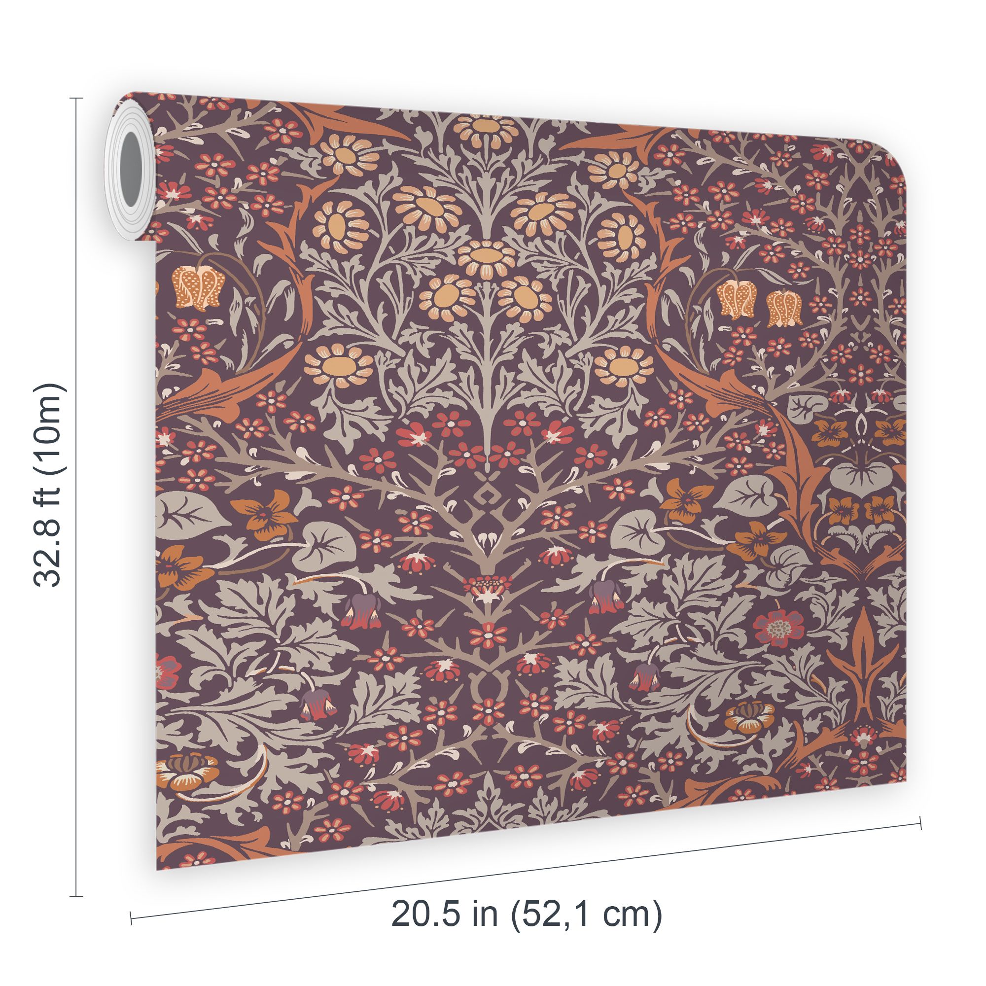 William Morris Gallery Collection Plum Blackthorn Smooth Wallpaper