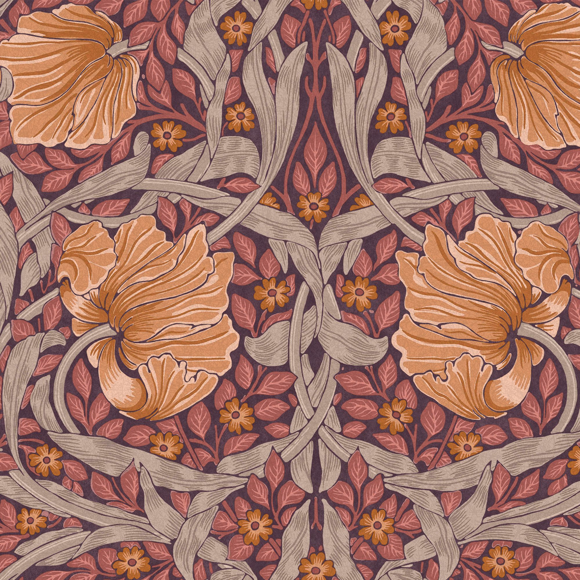 William Morris Gallery Collection Plum Pimpernel Smooth Wallpaper