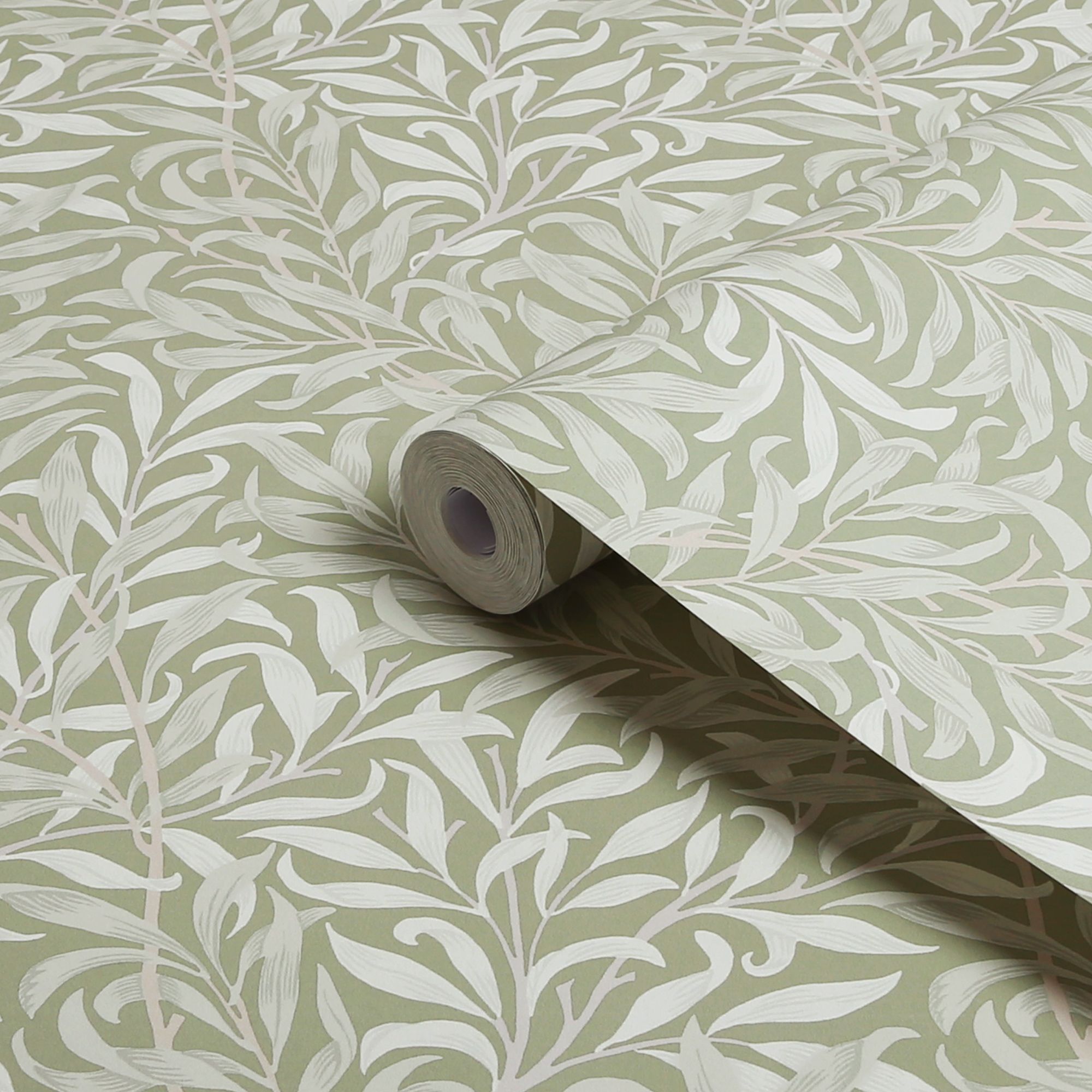 William Morris Gallery Collection Sage Willow Bough Smooth Wallpaper