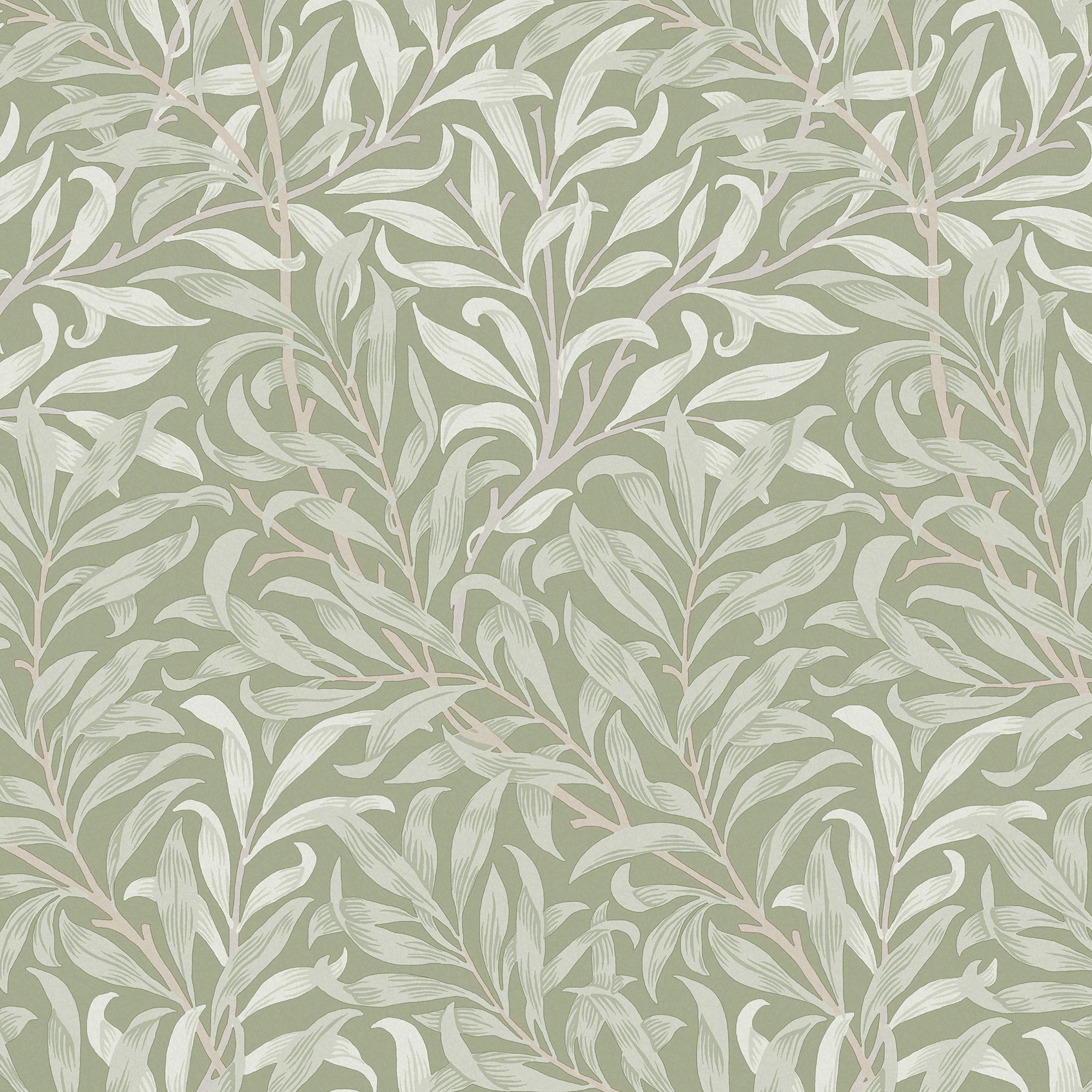 William Morris Gallery Collection Sage Willow Bough Smooth Wallpaper